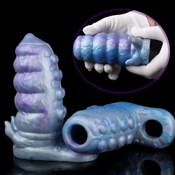Octopus Suction Cup Sexy Platinum Silicone Dildo Spike Penis Sleeves Adult Toys