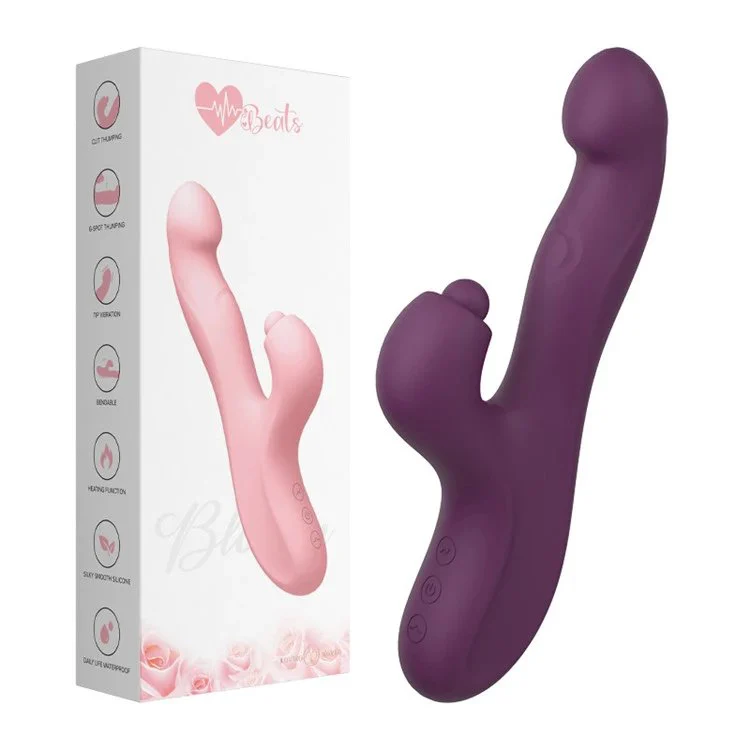 Double Points Thumping Vibrator Clitoral Stimulation Rabbit Massage Stick Women Masturbation