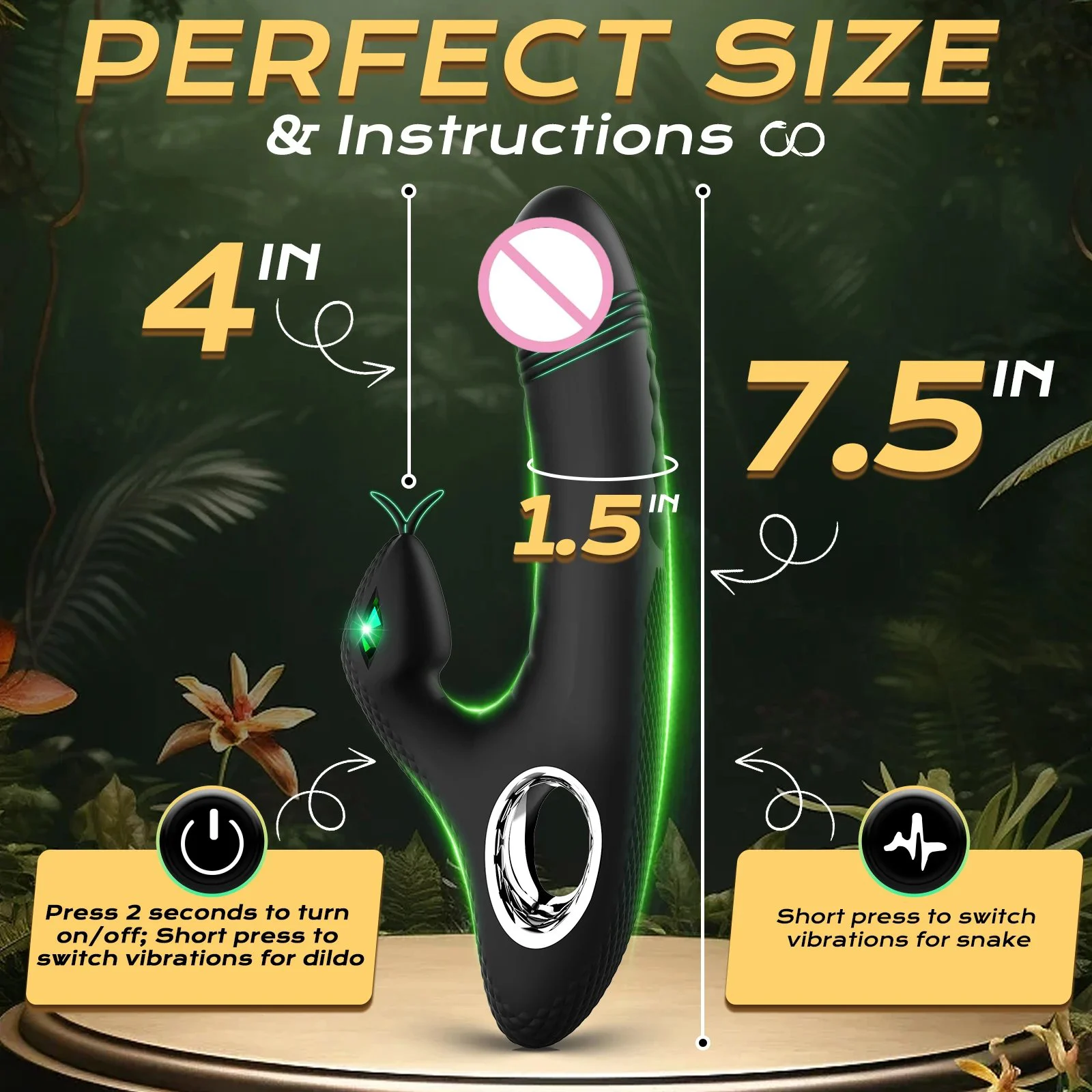 Female Masturbation Devices Rabbit Clitoral Vibrator Snake-Inspired G-Spot Dildo Vibrator Sex Toy for Women Clitoris Stimulator