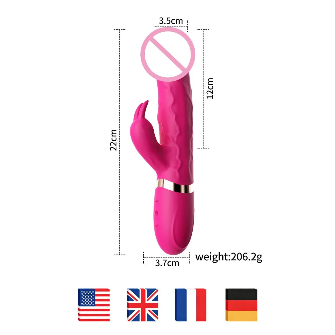 Female Adult Sex Toy Clitoral Stimulation Masturbation Dildo Double Headed Rabbit Vibrator