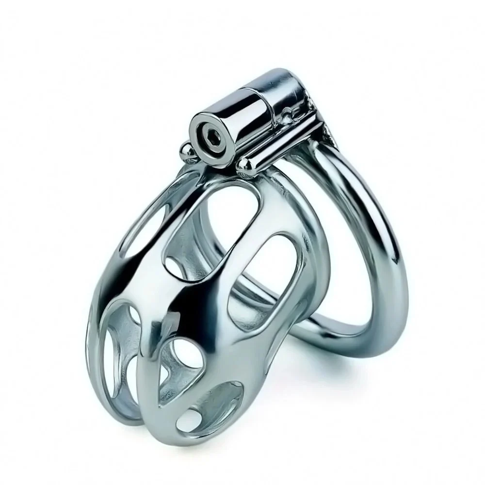 Stainless Steel Chastity Lock With Hollow Design for Men's Penis Lock Chastity Device BDSM Adult Sex Toys
