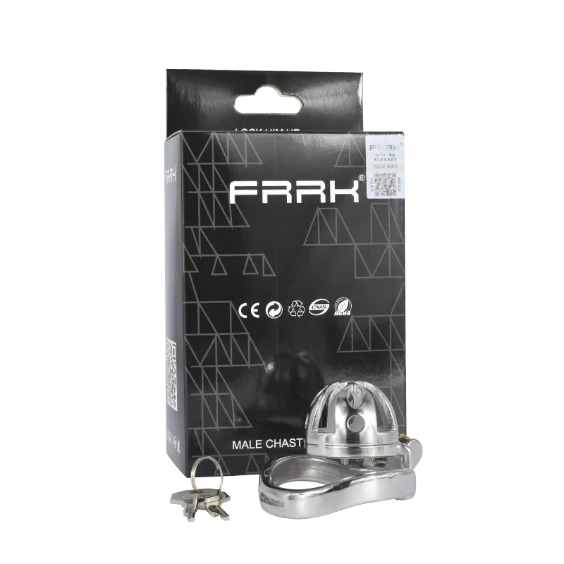 Stainless Steel Hand Polish Cock Cage Penis Ring Lock Belt Sex Toys for Men