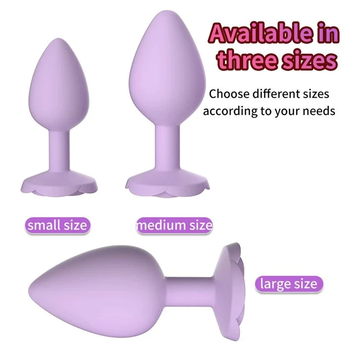Silicone Rose Anal Plug Sex Toys for Women Man Couple Gay Unisex Relaxing Anus Massager
