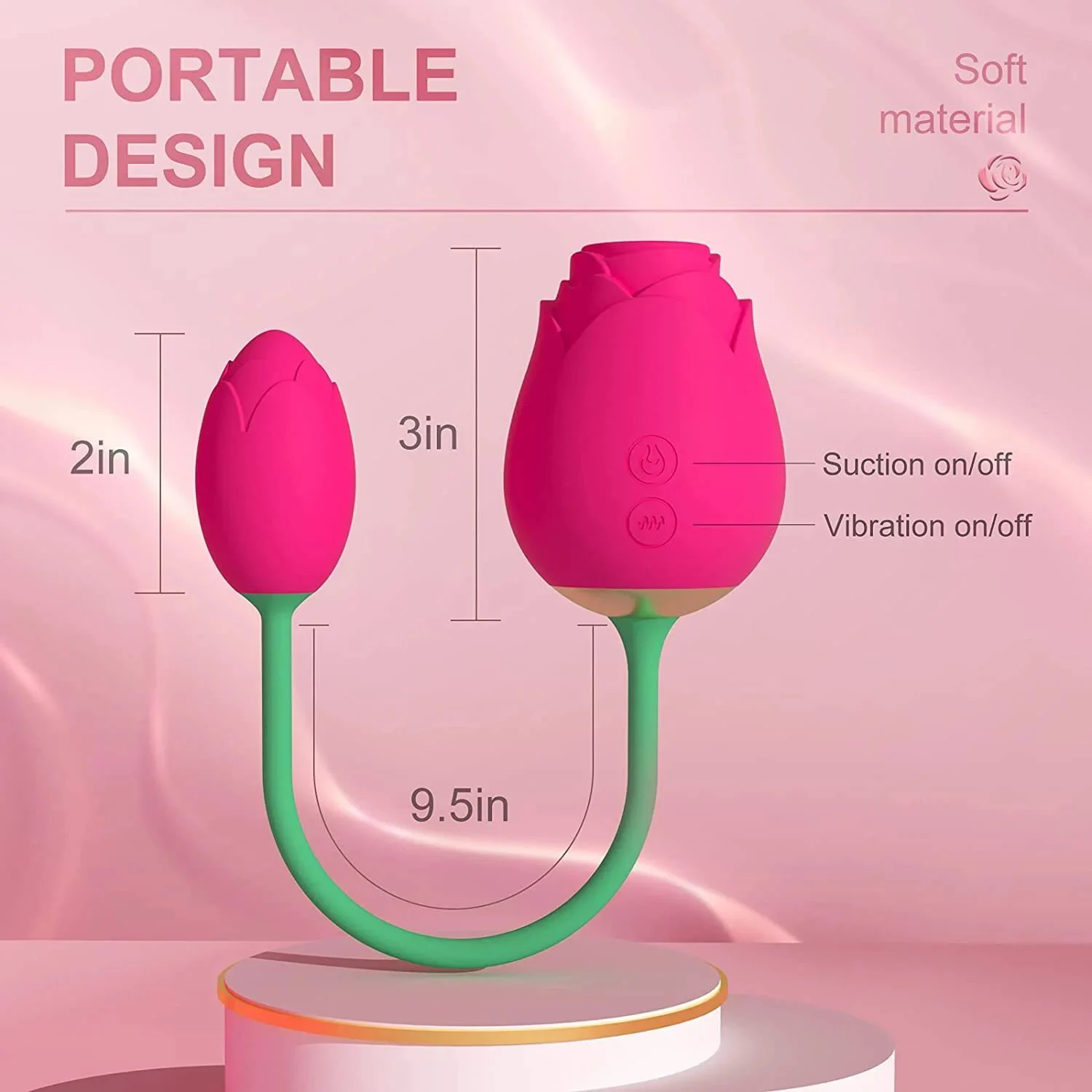 Clit Sucker Nipple Stimulator 2 in 1 Clitoral Sucking Rose Vibrator With Egg Double Flower Vibrator