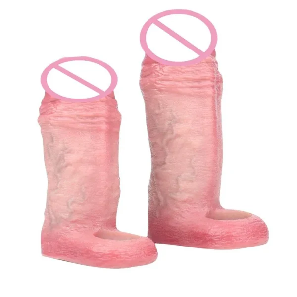 Simulated Male Penis Extender Effectively Increases Size Safe Silicone Material Penis Sleeve Available in Two Sizes