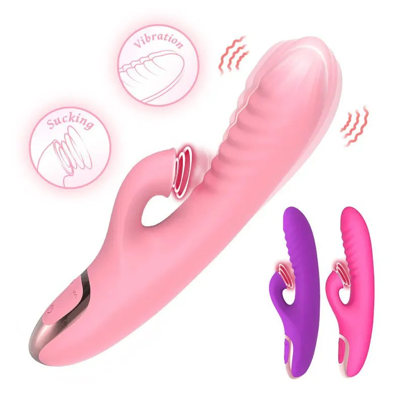 Rechargeable Silicone AV Stick Sex Toy Ocean Wave Vibrator with Sucking G-Spot Feature for Female Erotic Masturbation