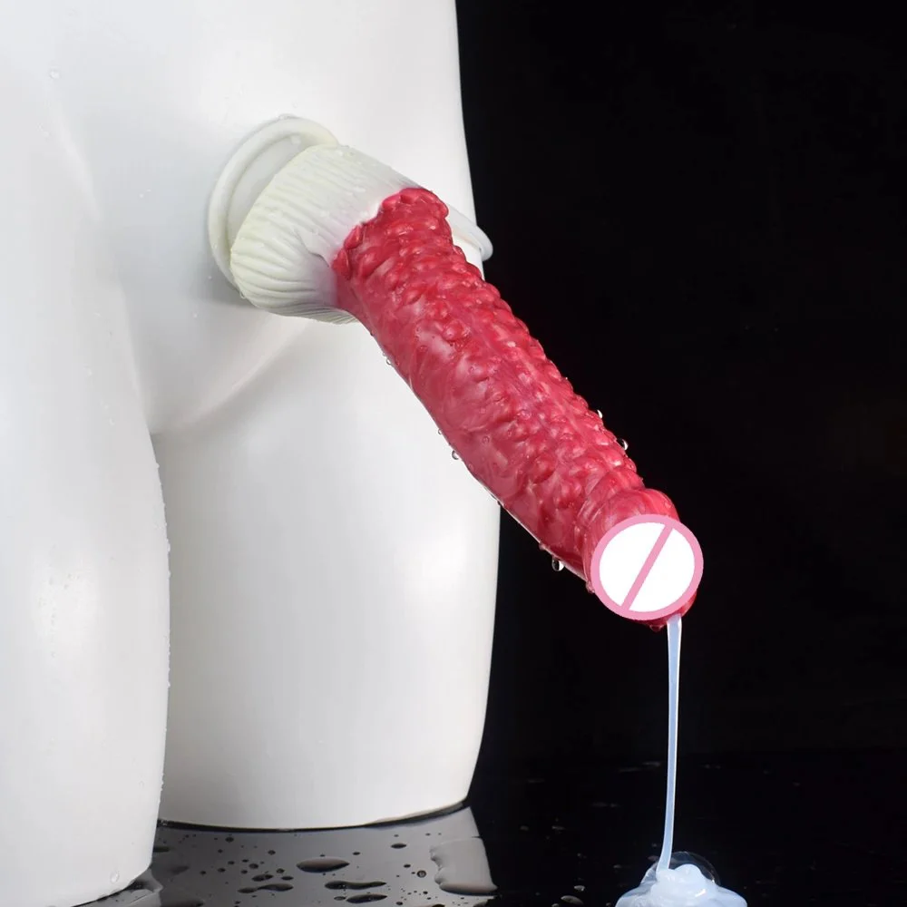 23cm New Arrival Anal Plug Fresh Blood Color Silicone Squirting Dildo Crocodile Shaped Ejaculating Dildo Sex Masturbator