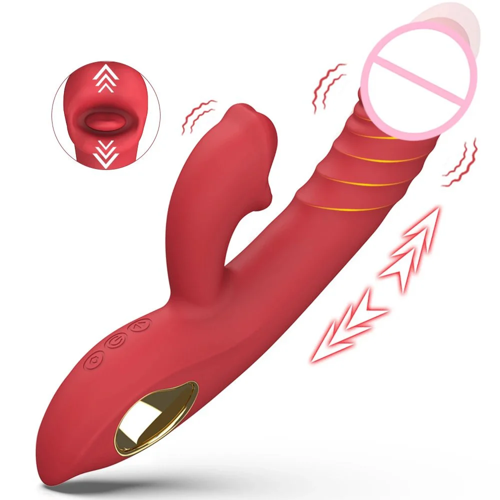 Red Lip-Shaped Tongue-Style Masturbator Vagina Stimulator Vibration Women Sex Toys Rabbit Vibrators