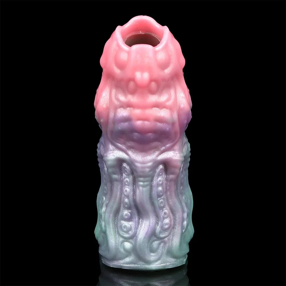 Soft Monster Modeling Penis Sleeve with Extender and Enlarger Enhancing Erection G-spot Dildo Sleeve for Men Sex Life