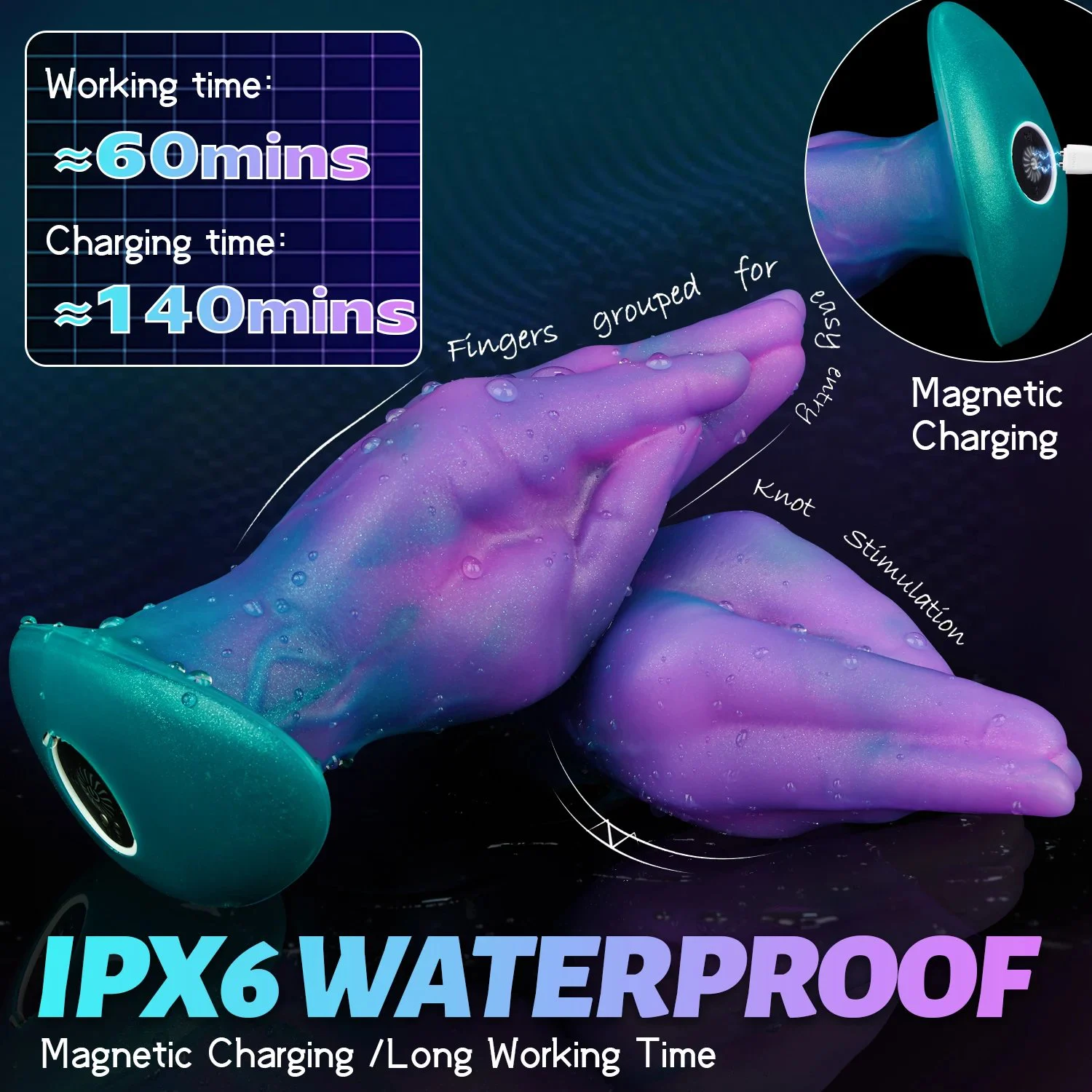 Vibrating Anal Dildo Prostate Massager Large Butt Plug Soft Eco-Friendly Waterproof Silicone 10-frequency Vibration Support