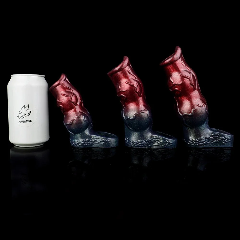 M L XL Sizes Big Knot Penis Sleeve Extender Hollow Dick Enlargement Delay Ejaculation Silicone Adult Sex Toys for Men