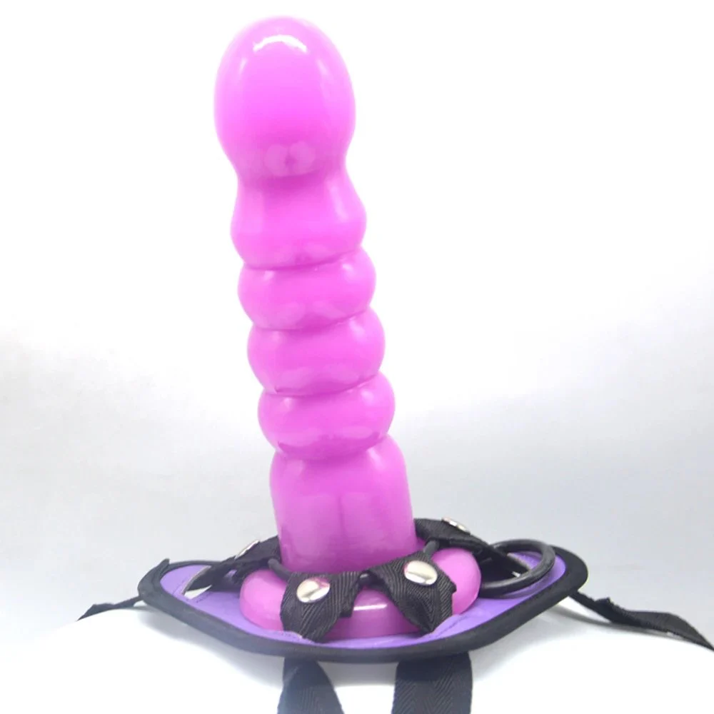 21.9cm Lesbian Sex Toy Beads Anal Plastic Dildo with Pants PVC Penis with Belt Butt Plug Sex Toys Anal Strap on for Women
