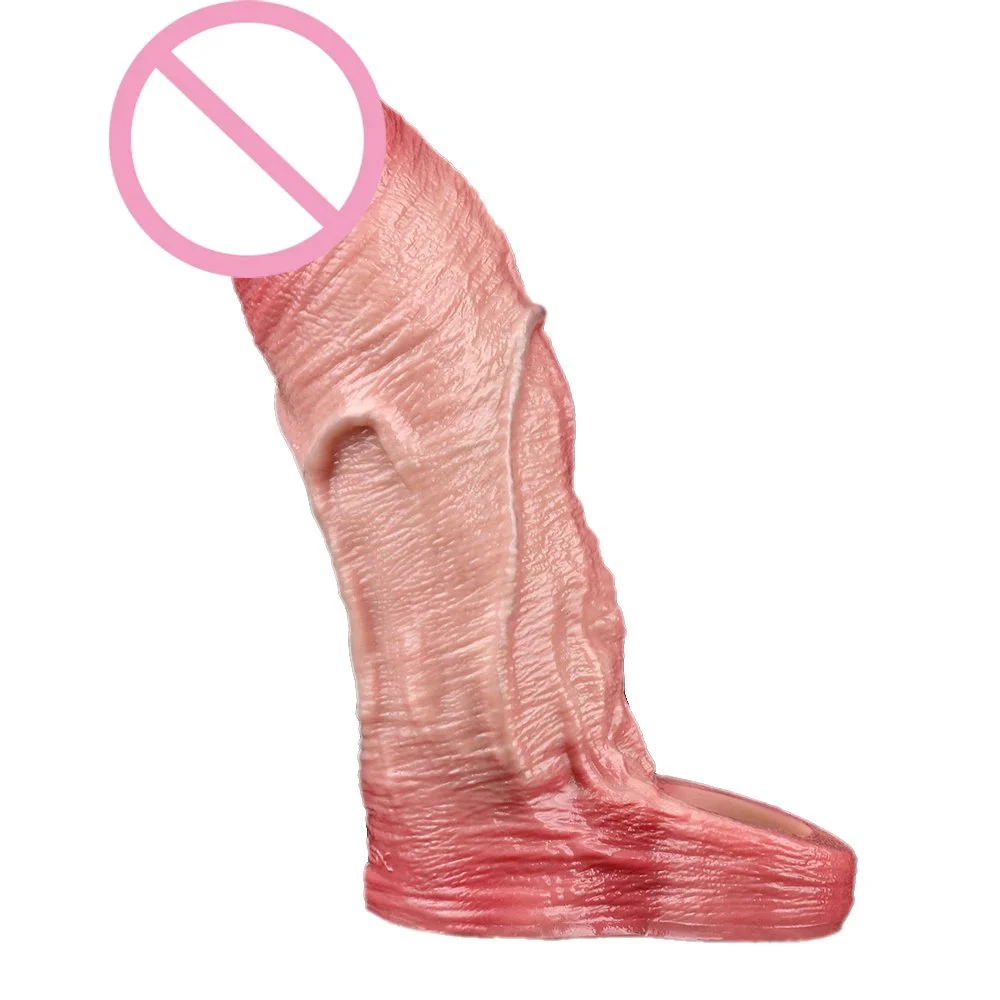 Soft Liquid Silicone Cock Sleeves 6.8'' Realistic Dildo Sleeve Sheath Penis Sleeve Male Sex Toy Extender for Man
