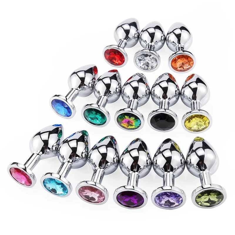 Stainless Steel Anal Plug Jewel Decorated Dilator Multiple Use Anal Sex Toys