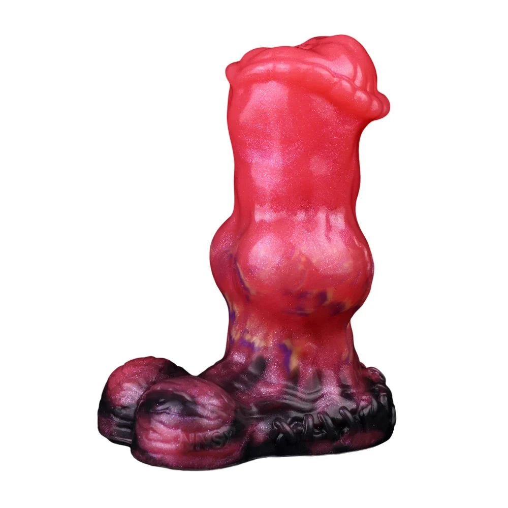 Suction Cup Large Anal Plugs for Men and Women Anal Plugs Fantasy Series Dog Knot Design Platinum Silicone