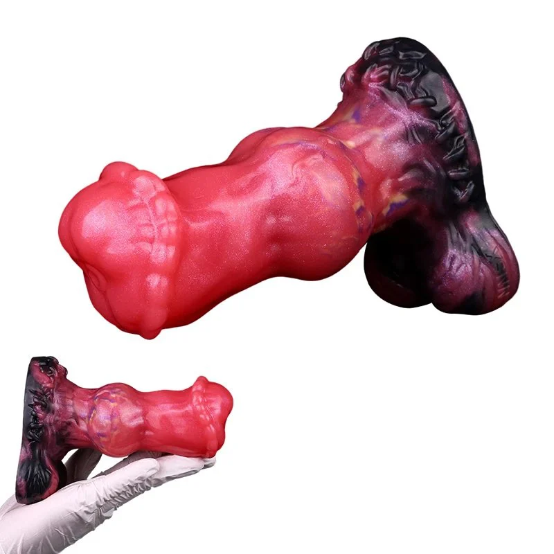 Suction Cup Large Anal Plugs for Men and Women Anal Plugs Fantasy Series Dog Knot Design Platinum Silicone