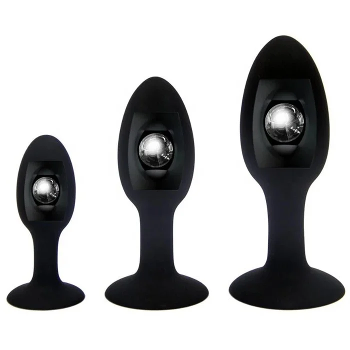 Silicone Jewelry Anal Plug Set 3 Sizes 100% Waterproof Sex Toys for Adults for Men and Women Cosplay