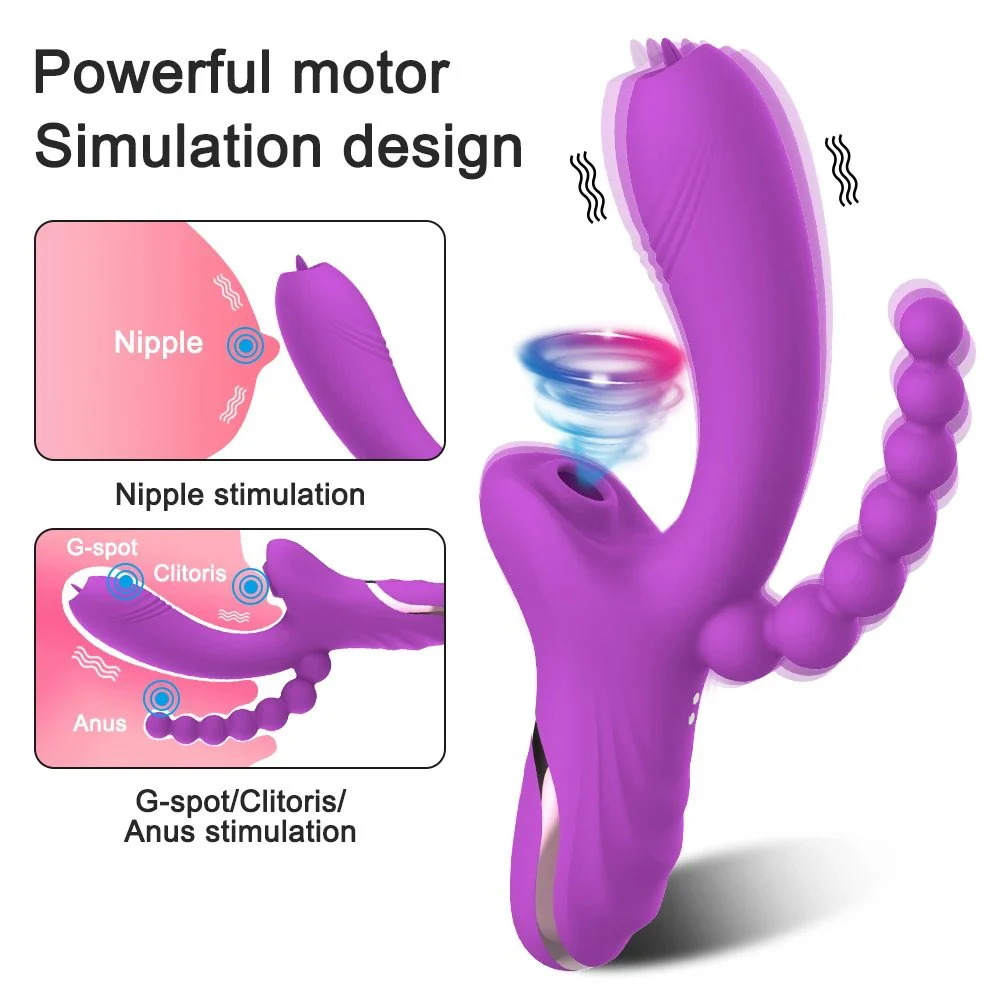 Gelance 3-in-1 Clitoral Vibrator for Women with Vacuum Suction USB Rechargeable Waterproof & 10 Frequencies-Adult Sex Toy