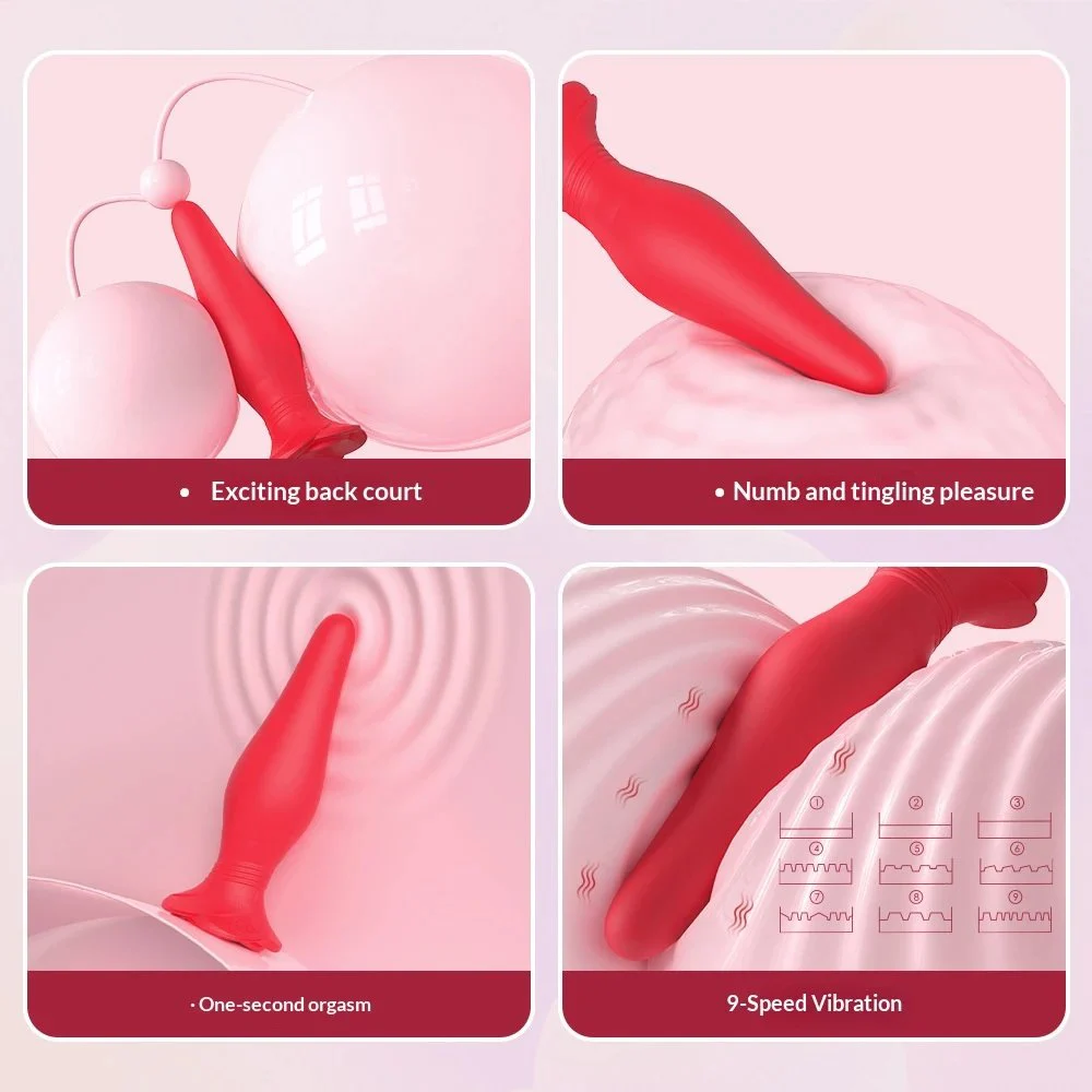 Rose anal plug set for adult use, anal vibrator, anal plug stick, anal plug toy