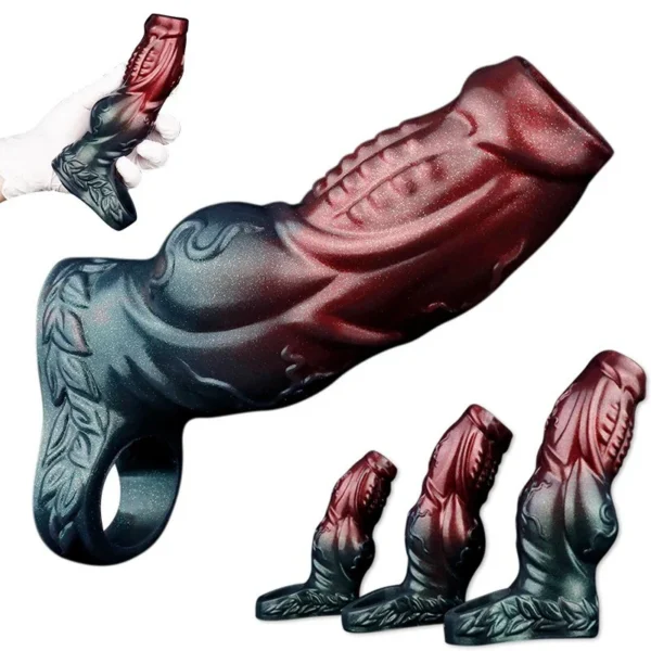 Penis Extender Sleeve Huge Knot G-spot Stimulate Delay Ejaculation Intimate Goods Silicone Sex Toys for Men Couples