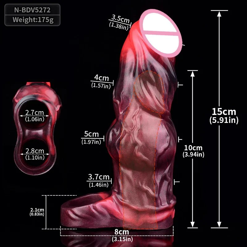 Male Penis Enlargement Condom with Vibration Function, Multiple Frequency Vibration to Bring a Variety of Stimulation