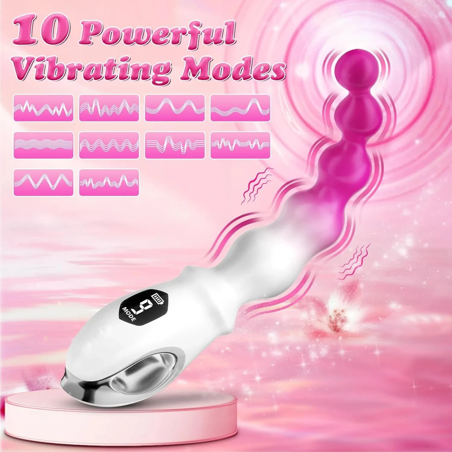Silicone Vibrating Anal Beads Butt Plug Adult Sex Toys Deep Penetration G-spot Clitoral Anal Vibrators Stimulator for Men Women