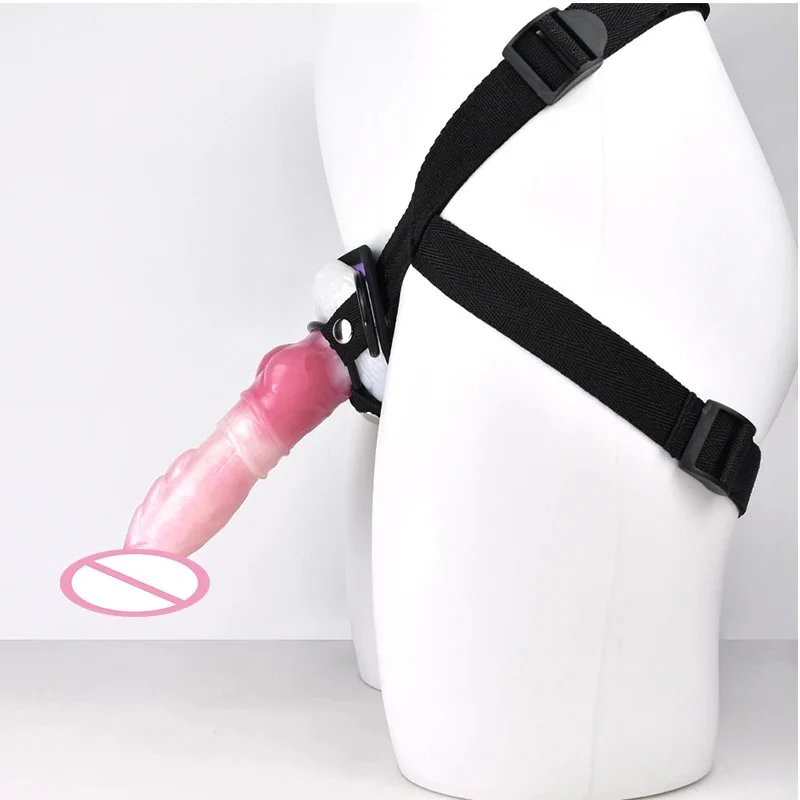 8.66 Inch Large Monster Realistic Sex Toy Artificial Strap Chastity Belt Penis for Men