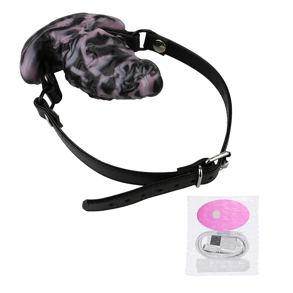 Fetish Multi-Purpose Anal Plug Gag Dildo Vibration Stimulation Unisex Sex Toys Gay Anal Plug Wear Plush Tail Sex Toy Set