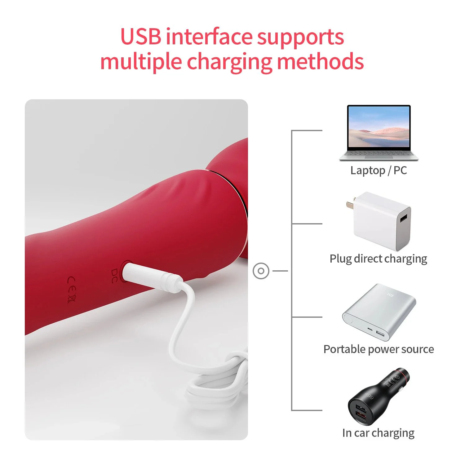 Rechargeable AV Wand Vibrator Massager 10 Speed Double Motors Sex Vibrator