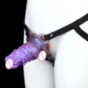 Purple Amber Sheath Silicone Penis Sleeve with Monster Style Enlarger Cock Sleeve Sex Toys for Men Sex Game