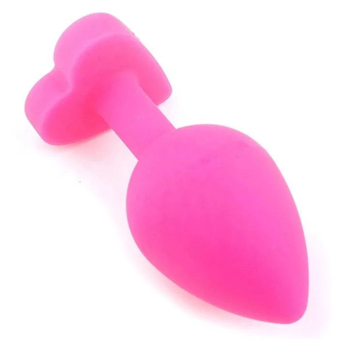Silicone Heart Shaped Anal Plug for Couple Anal Sex with Vibrator Features