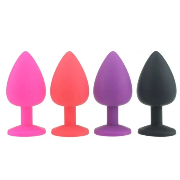 Silicone Jeweled Sensory Butt Plug for Men and Women Adult Anal Trainer Toys Stainless Steel Metal Anal Plug