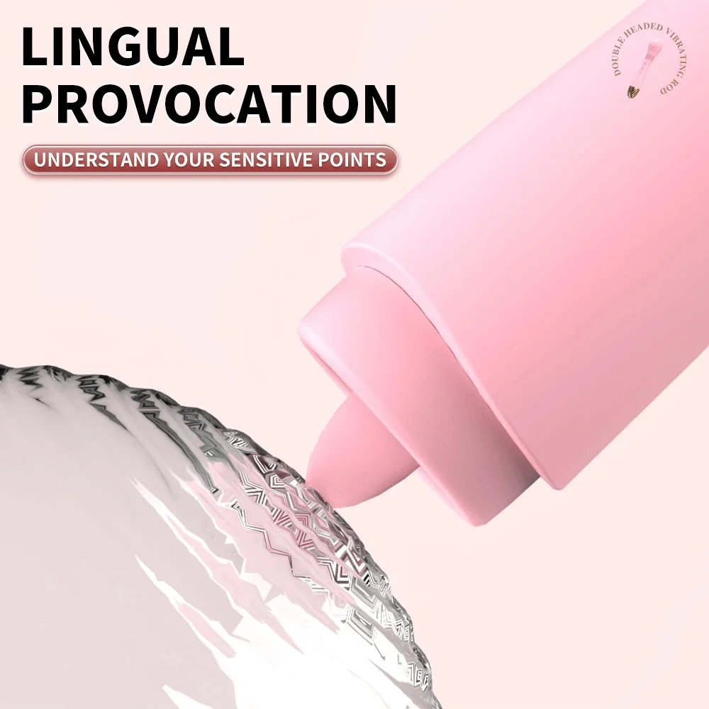 Gelance Double Head Vibrating Tongue Licking Vibrator Soft Silicone USB Charging G-spot Female Masturbation Vibrator