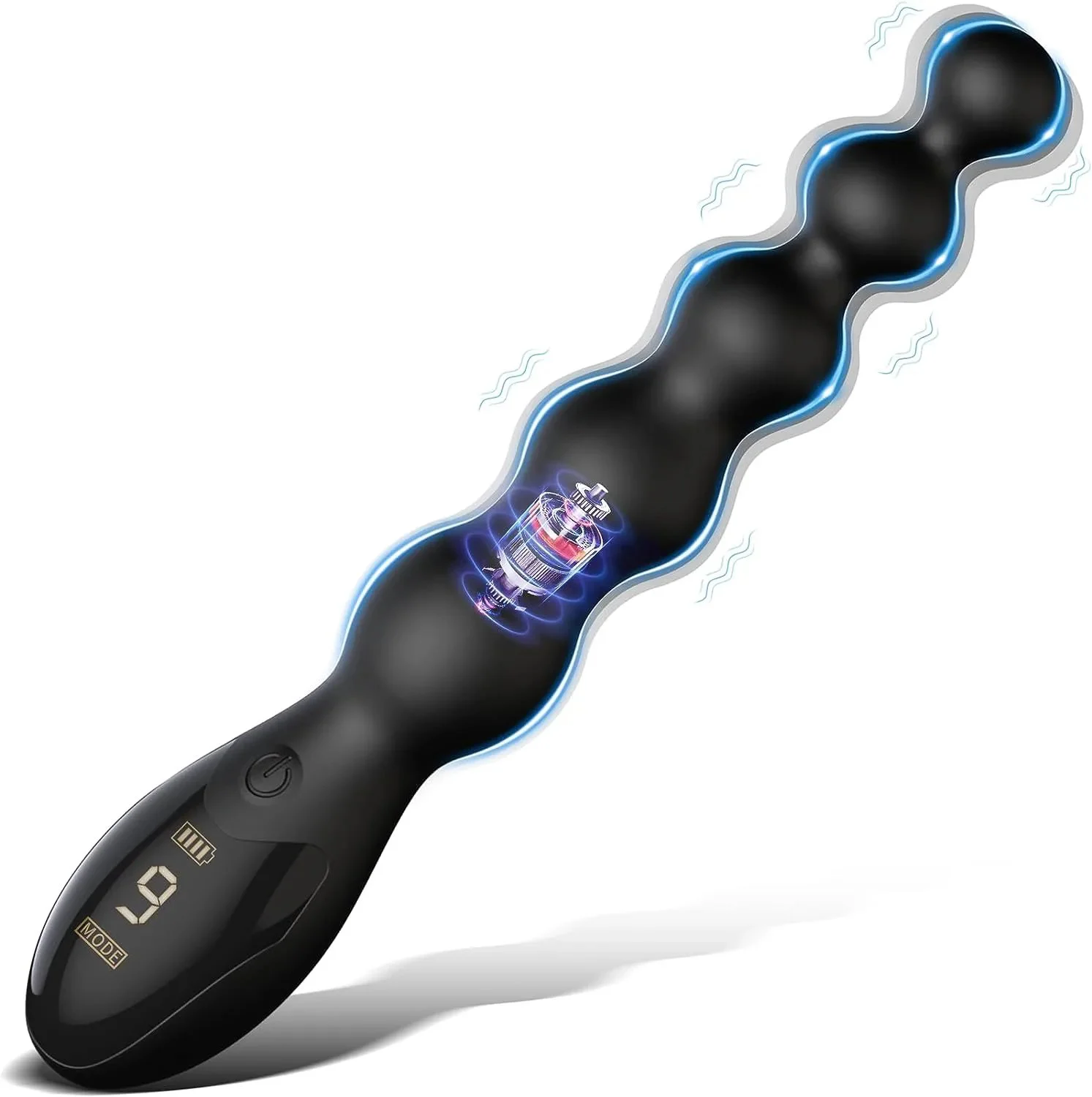 LCD Vibrates Anal Plug Flexible Stimulator Plug Anal Beads Massager Sex Toys for Men and Women Anal Vibrator