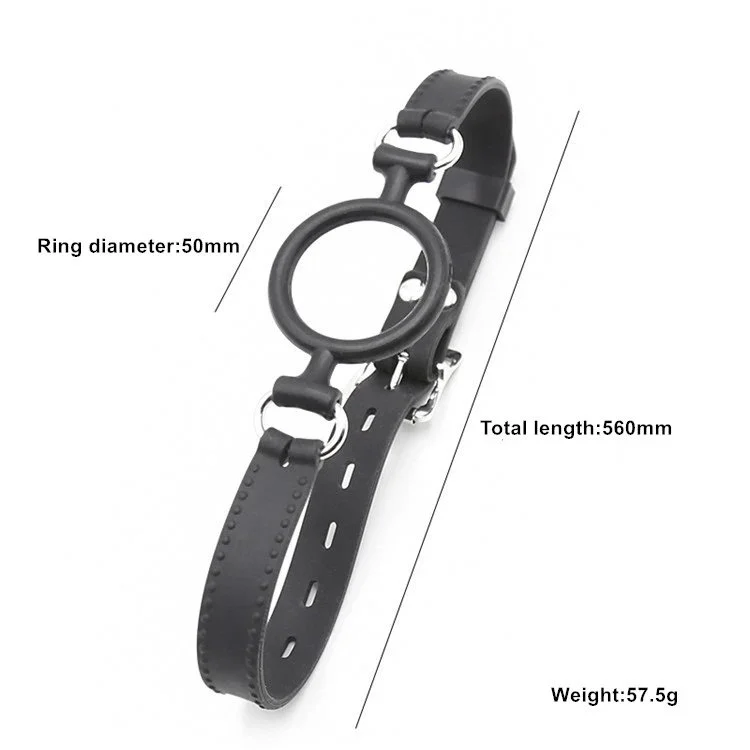 Adjustable O-Ring Gag Restraints Open Mouth Strap Adult Sex Toys for Women & Men Made of High Quality Leather