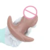 Liquid Silicone Realistic Dildo Style Vibrating Anal Plug Extra Large Size Adult Sex Toy for Adults 18+