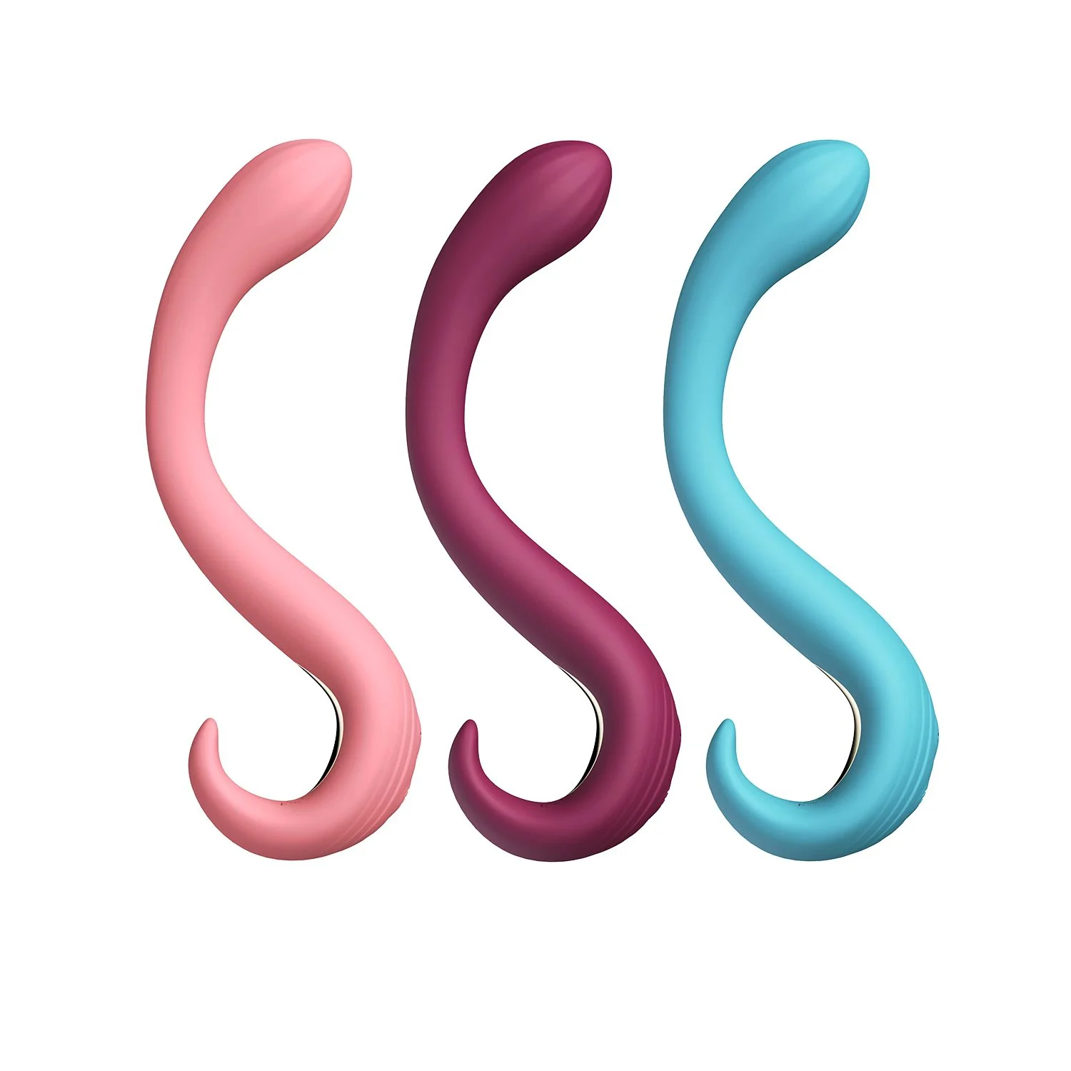 S Shape High-End Mini G-Spot Clitoral Vibrator Wand Double-Headed 10-Frequency Vibration USB Rechargeable Waterproof Handheld