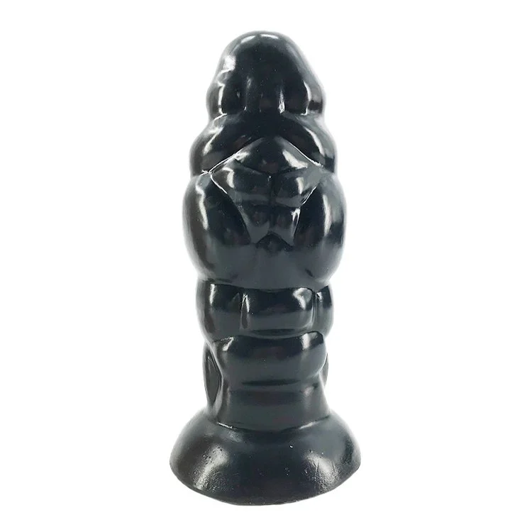 Insertable Length 16.3cm 4.5 Muscle Shape Large Silicone Dildo Giant Anal Butt Plug Toys Black Sex Products for Female