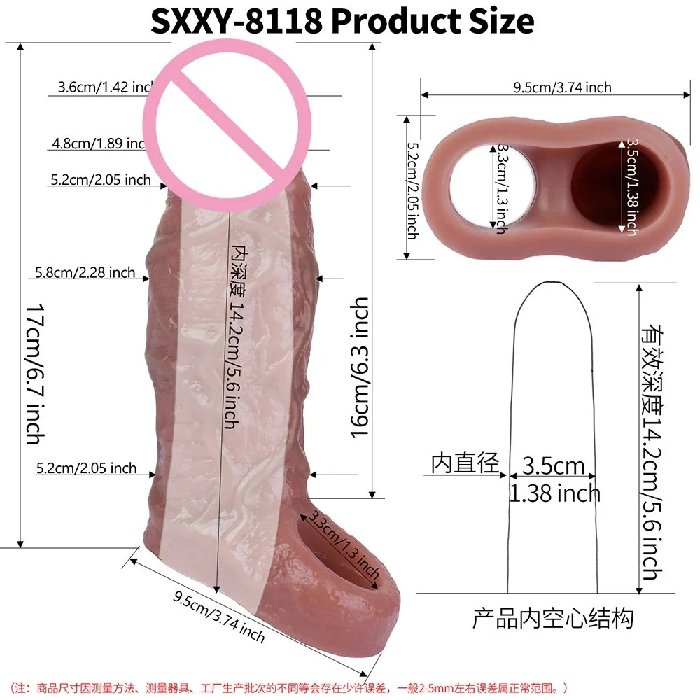 Soft Silicone Condom Enlargement Extender Sex Toys Penis Sleeve Realistic Penis for Men Sexual Tools Reusable Condom Cock Sleeve