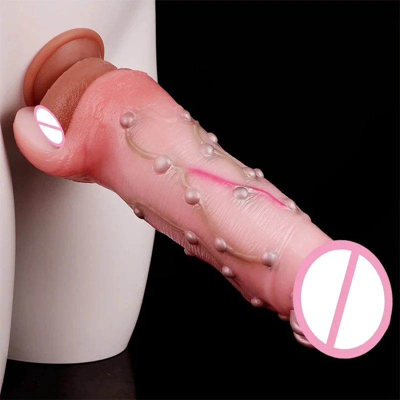 Platinum Liquid Silicone Penis Sleeve Extender Reusable Condoms for Penis Sleeve Enlargement Funny Delay Condom
