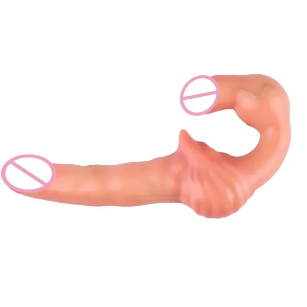 Silicone U-Shaped Double Head Vibrator Massager Dildo Wearable Vibrating Heated Penis Couple Flirting Sex Toy for Lesbian &Gay