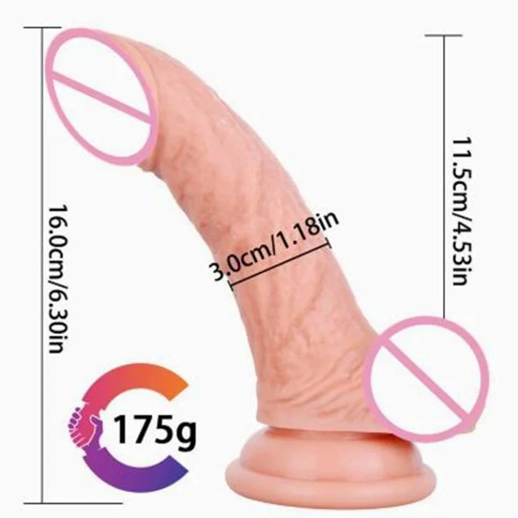 6.3Inch Soft Liquid Silicone Realistic Double Layer Dildo Sex Toys Women