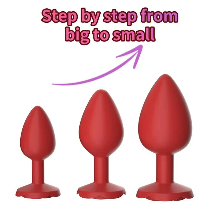 Silicone Rose Anal Plug Sex Toys for Women Man Couple Gay Unisex Relaxing Anus Massager