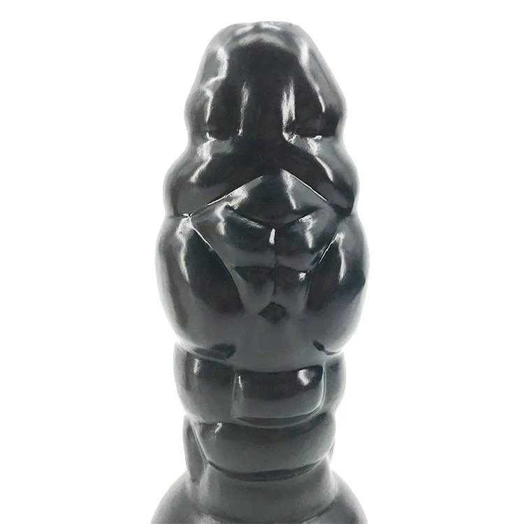 Insertable Length 16.3cm 4.5 Muscle Shape Large Silicone Dildo Giant Anal Butt Plug Toys Black Sex Products for Female