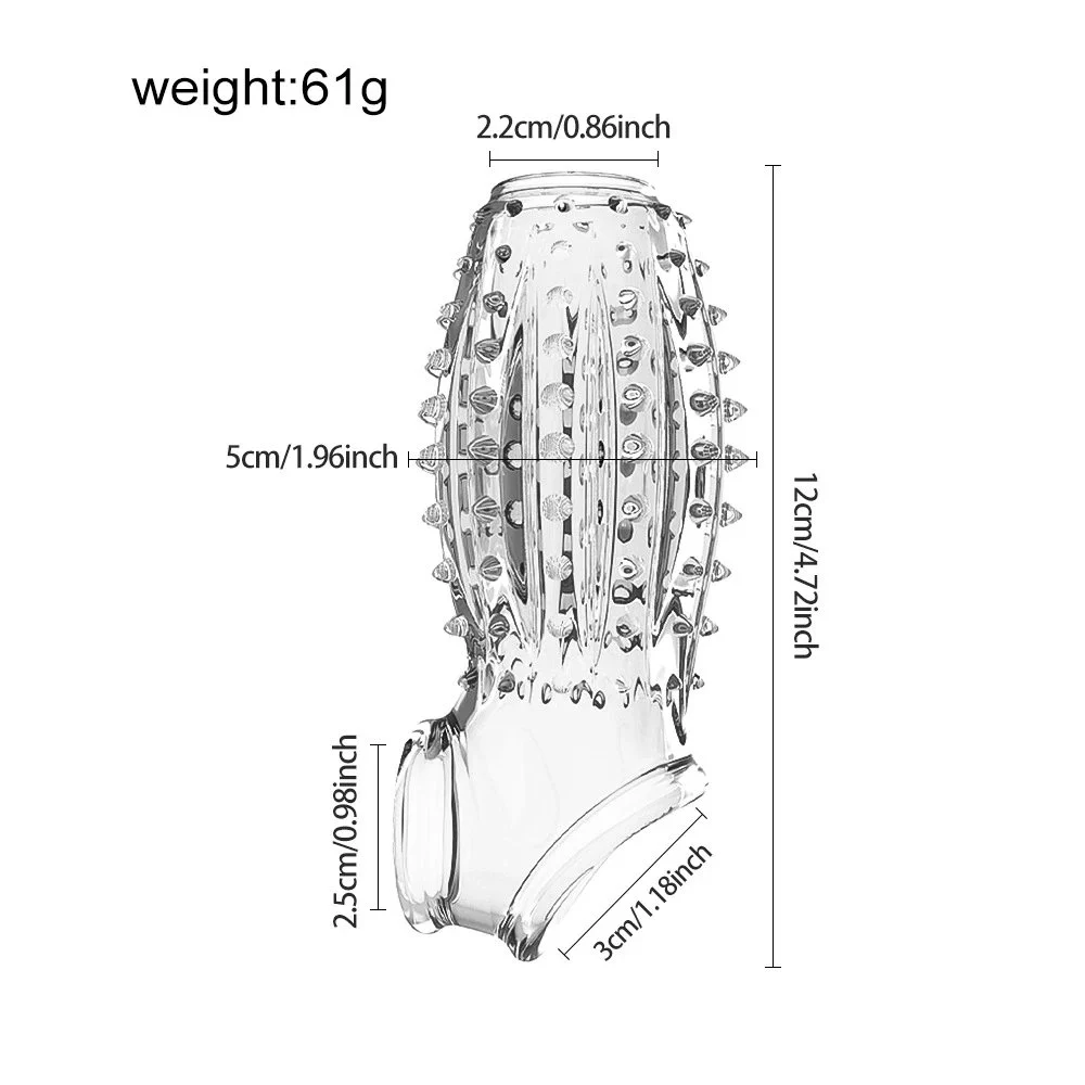 Sex Cock Sleeve Delay Ejaculation Silicone Reusable Condoms Ribbed Dots Penis Sleeve for Men