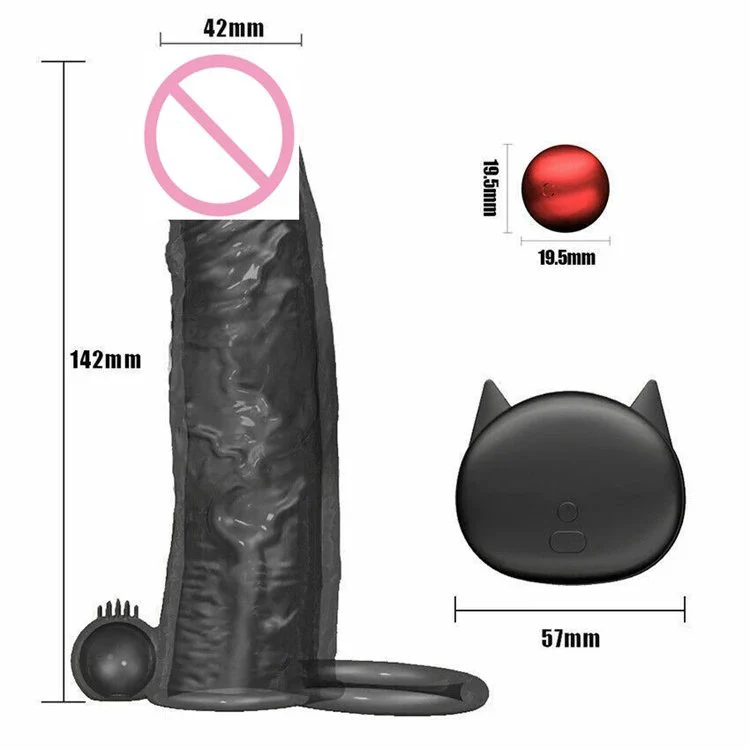Sex Toys Cock Sleeve for Men 10 Frequency Thick Reusable Condom Vibrating Penis Sleeve
