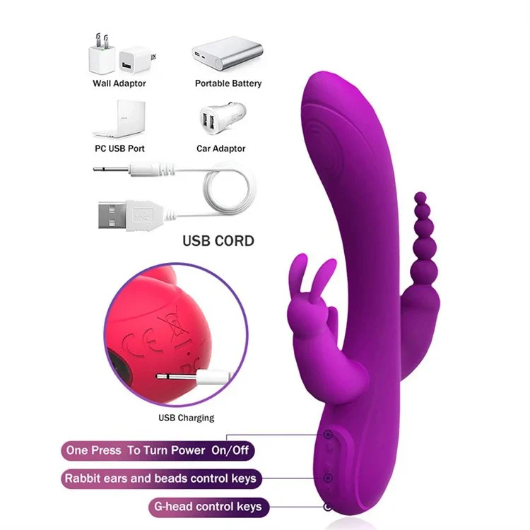 Sex Toys for Women 12 Vibe Rechargeable Clitoris Stimulator Triple Heads Rabbit Anal Beads Vibrator