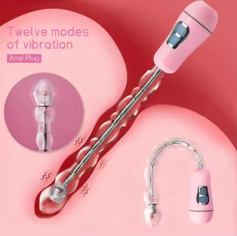 Smart Anal Exercise Beads - USB Rechargeable 12-Vibe Modes & Bendable Silicone for Prostate Stimulation