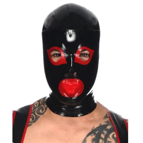 Adult Fully Enclosed Waterproof Latex Headgear Mask for Master Slave Training with Leaking Feature