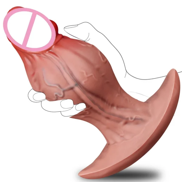 Soft Realistic Anal Dilation Dildo Wearable Plug Liquid Silicone Waterproof Butt Plug for Women Men G-Spot Prostate